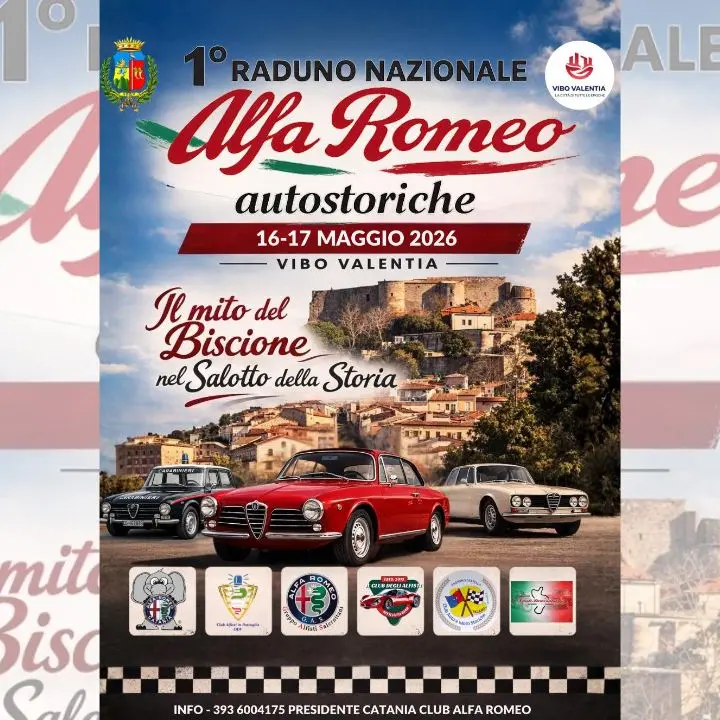 Vibo ospita il primo\u00A0raduno nazionale di Alfa Romeo: il 16 e 17 maggio la città diventa palcoscenico del Biscione\n