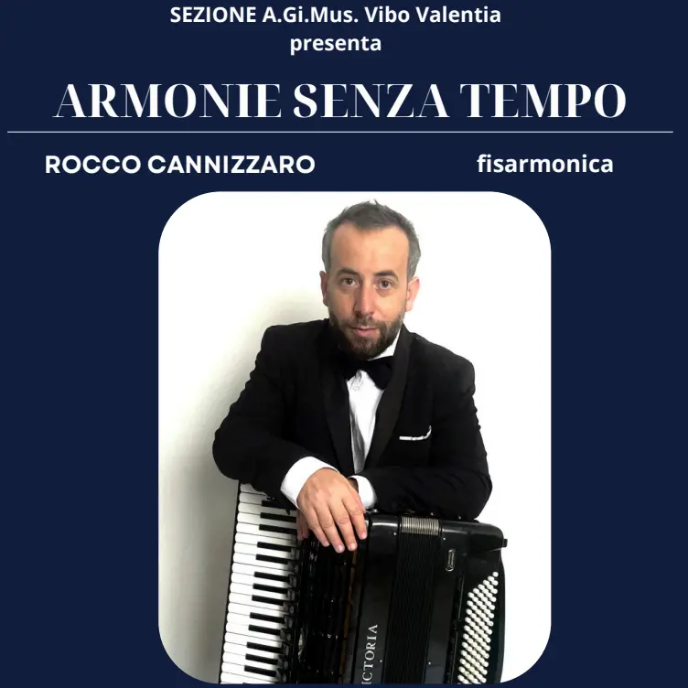 Rocco Cannizzaro e la sua fisarmonica protagonisti al Valentianum: prosegue la stagione concertistica “Vibo Verdiana”\n
