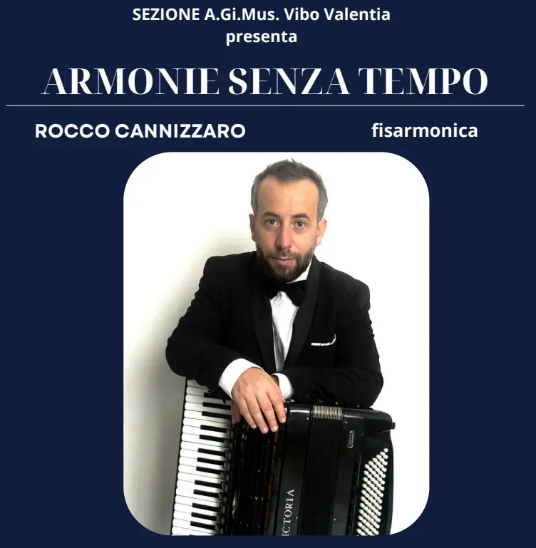 Rocco Cannizzaro e la sua fisarmonica protagonisti al Valentianum: prosegue la stagione concertistica “Vibo Verdiana”\n
