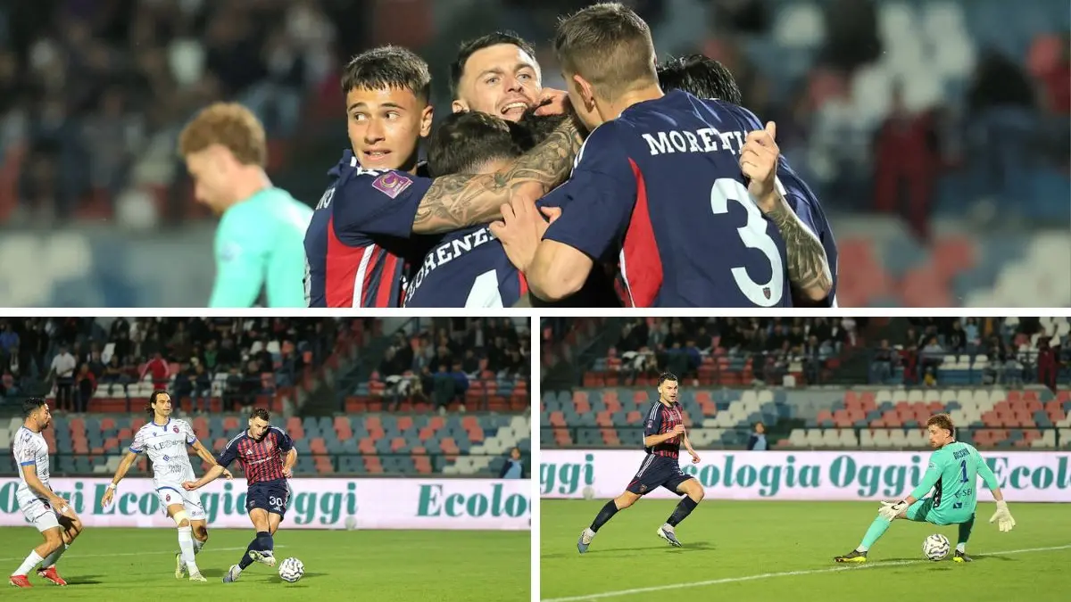 Esultanza di Mazzocchi e azione del gol dell\\'1-0 (foto IPA)