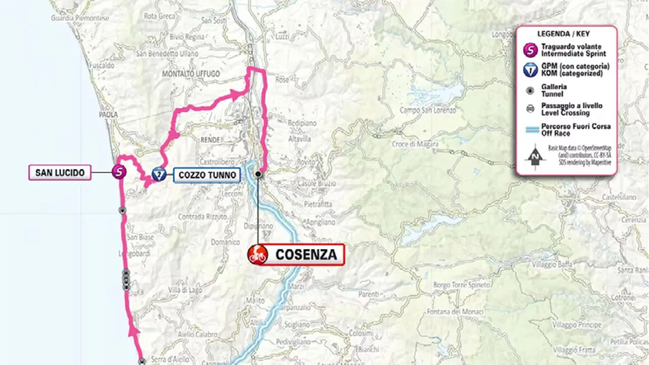 Giro d’Italia a Cosenza, rivoluzione traffico: tutte le strade chiuse e i divieti per la tappa del 12 maggio\n