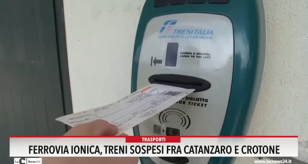 Ferrovia ionica, treni sospesi fra Catanzaro e Crotone