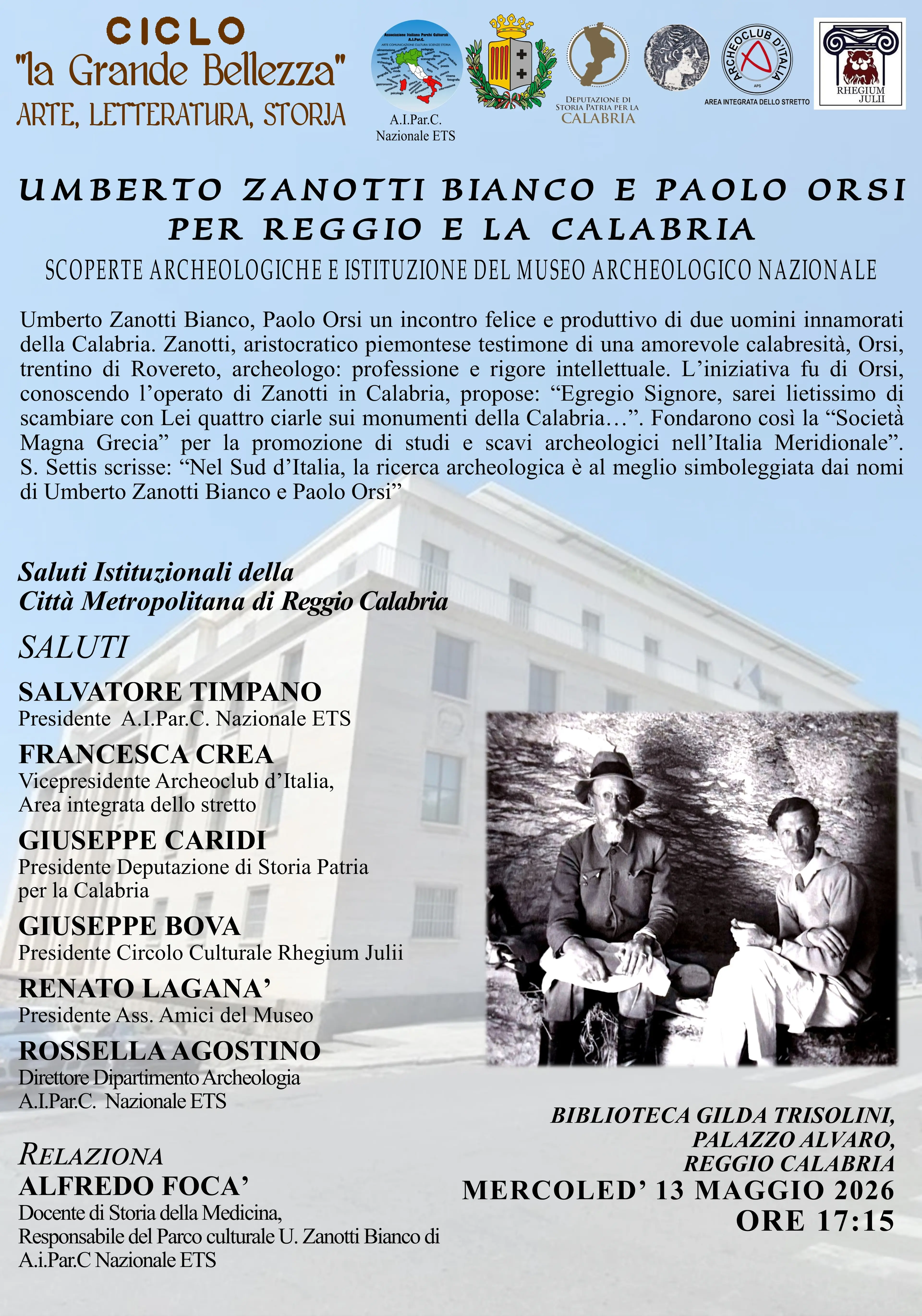 Da Zanotti Bianco a Paolo Orsi, a Palazzo Alvaro un viaggio nella storia archeologica che ha segnato il destino culturale della Calabria\n