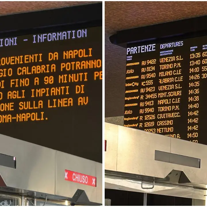 <p>Treni in tilt sulla Roma-Napoli, disagi anche da e per la Calabria con <span style=\"color:hsl(0, 75%, 60%);\">ritardi (al momento) fino a 90 minuti</span></p>