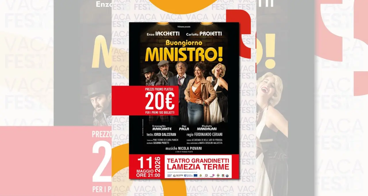 Vacantiandu Fest, Carlotta Proietti ed Enzo Iacchetti a Lamezia per “Buongiorno Ministro!”\n