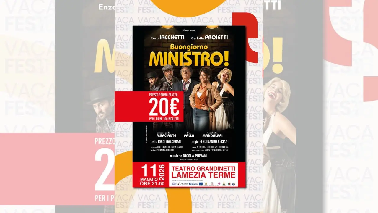 Vacantiandu Fest, Carlotta Proietti ed Enzo Iacchetti a Lamezia per “Buongiorno Ministro!”\n