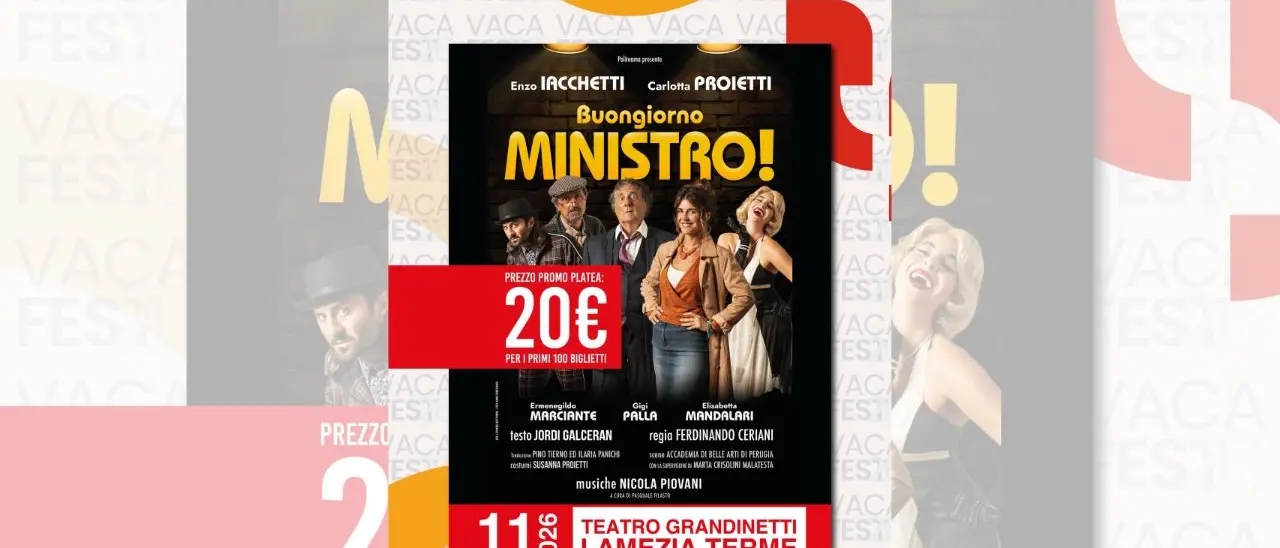 Vacantiandu Fest, Carlotta Proietti ed Enzo Iacchetti a Lamezia per “Buongiorno Ministro!”\n