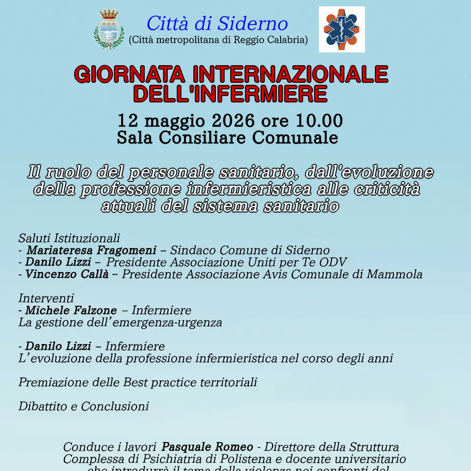 Siderno celebra con un convegno la Giornata Internazionale dell'Infermiere\n