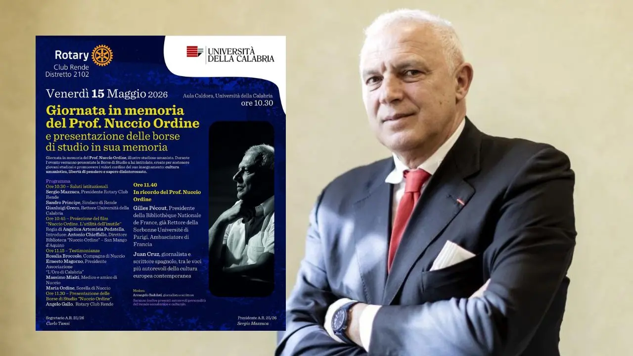 Il Rotary Club di Rende e l’Unical celebrano Nuccio Ordine\n