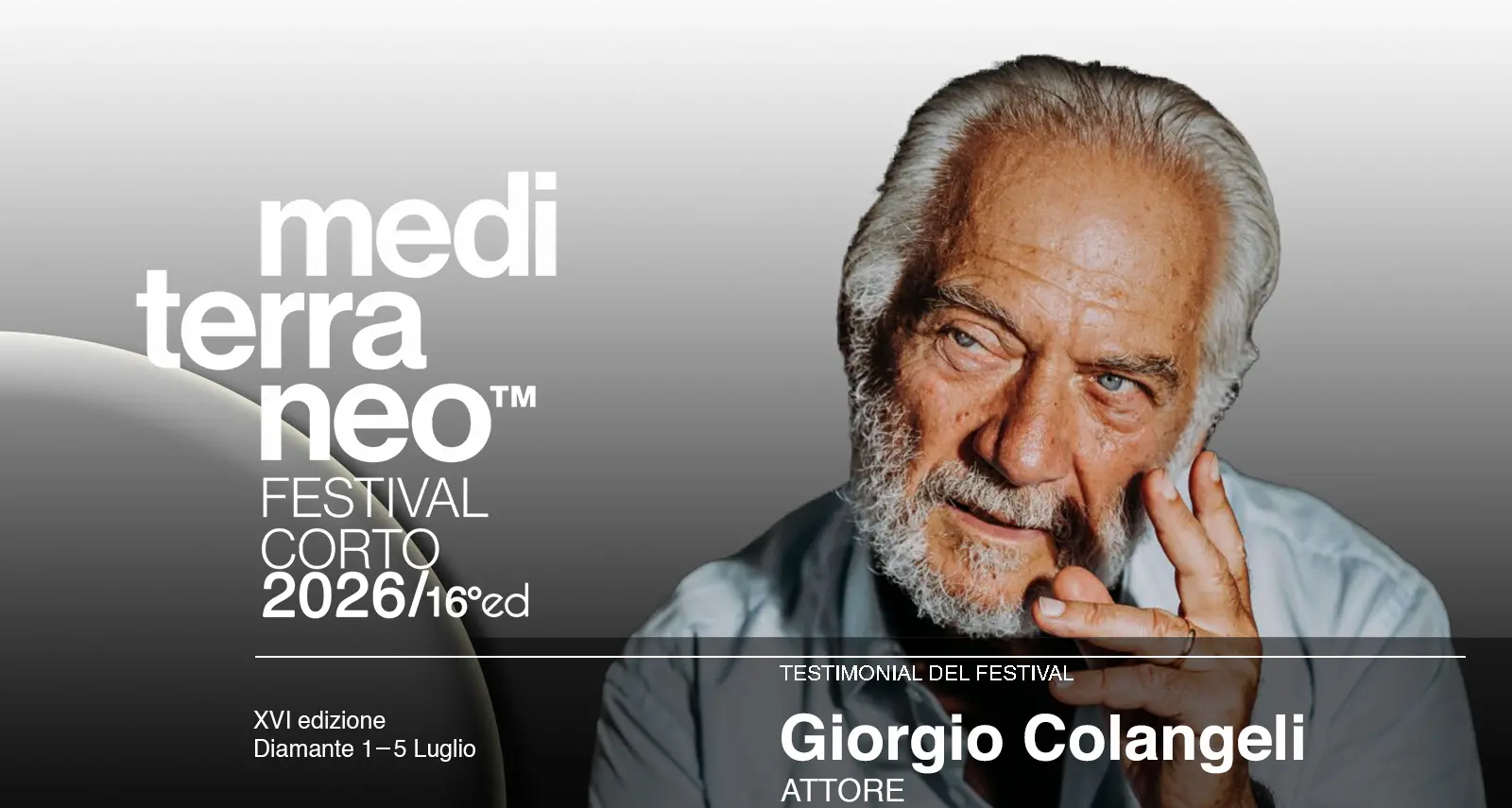 Diamante, l’attore Giorgio Colangeli testimonial della 16esima edizione del Mediterraneo Festival Corto\n