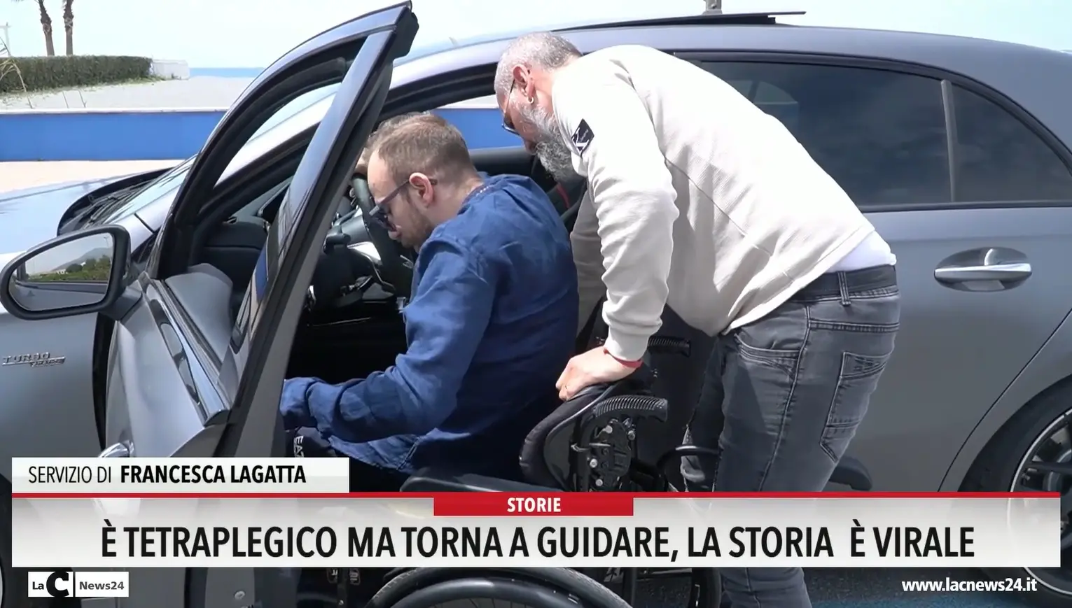 È tetraplegico ma torna a guidare: la storia è virale