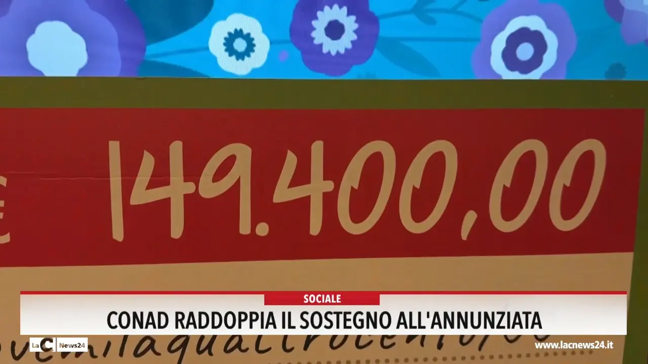 Conad raddoppia il sostegno all'Annunziata