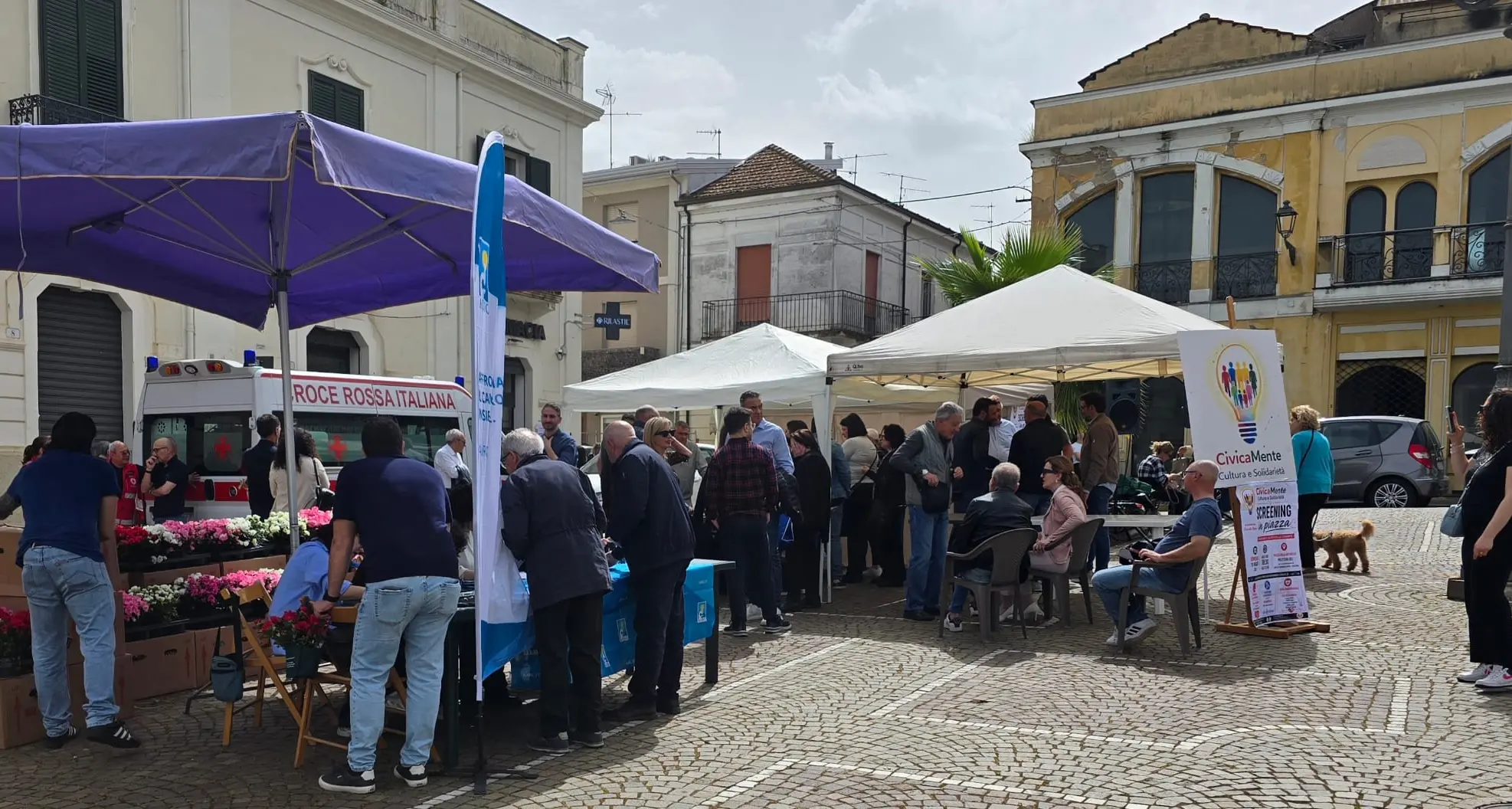 A Polistena una piazza trasformata in presidio sanitario: grande adesione per gli screening gratuiti promossi da CivicaMente\n