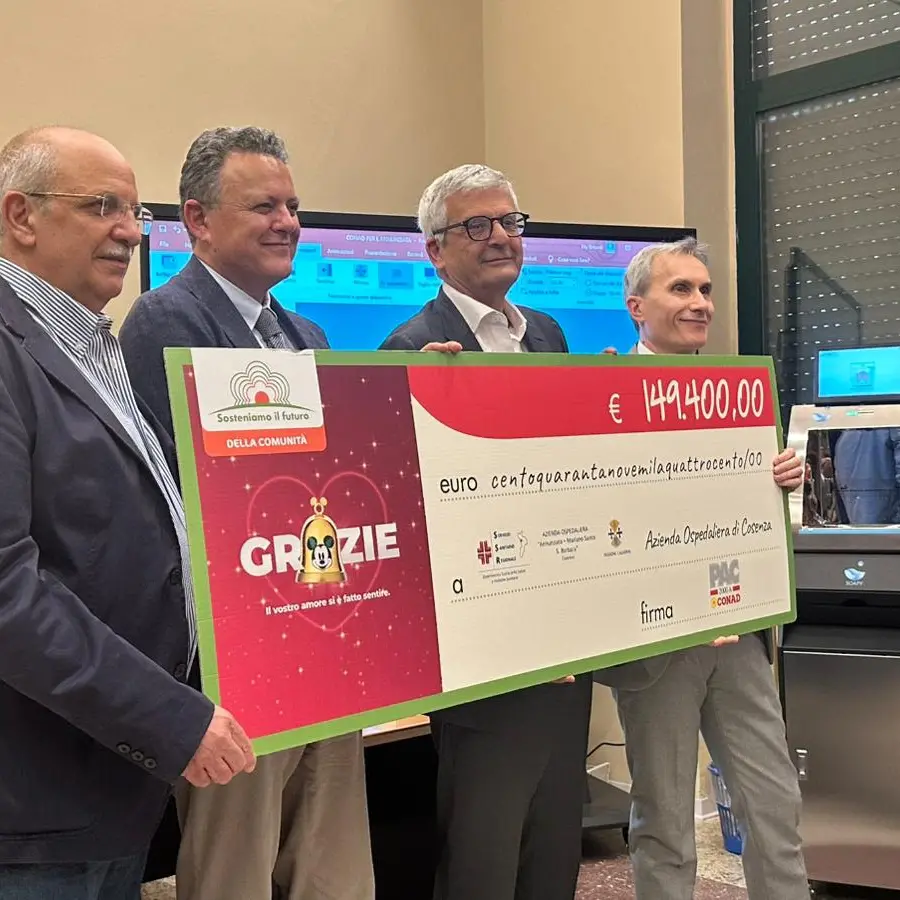Ospedale di Cosenza, PAC 2000A Conad raccoglie 149mila euro a sostegno del reparto di Maternità\n