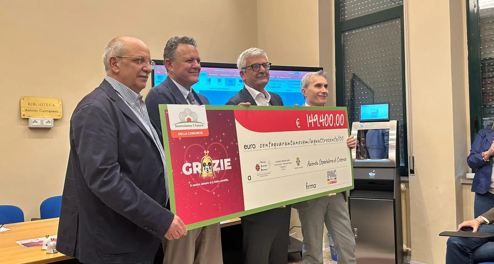Ospedale di Cosenza, PAC 2000A Conad raccoglie 149mila euro a sostegno del reparto di Maternità\n