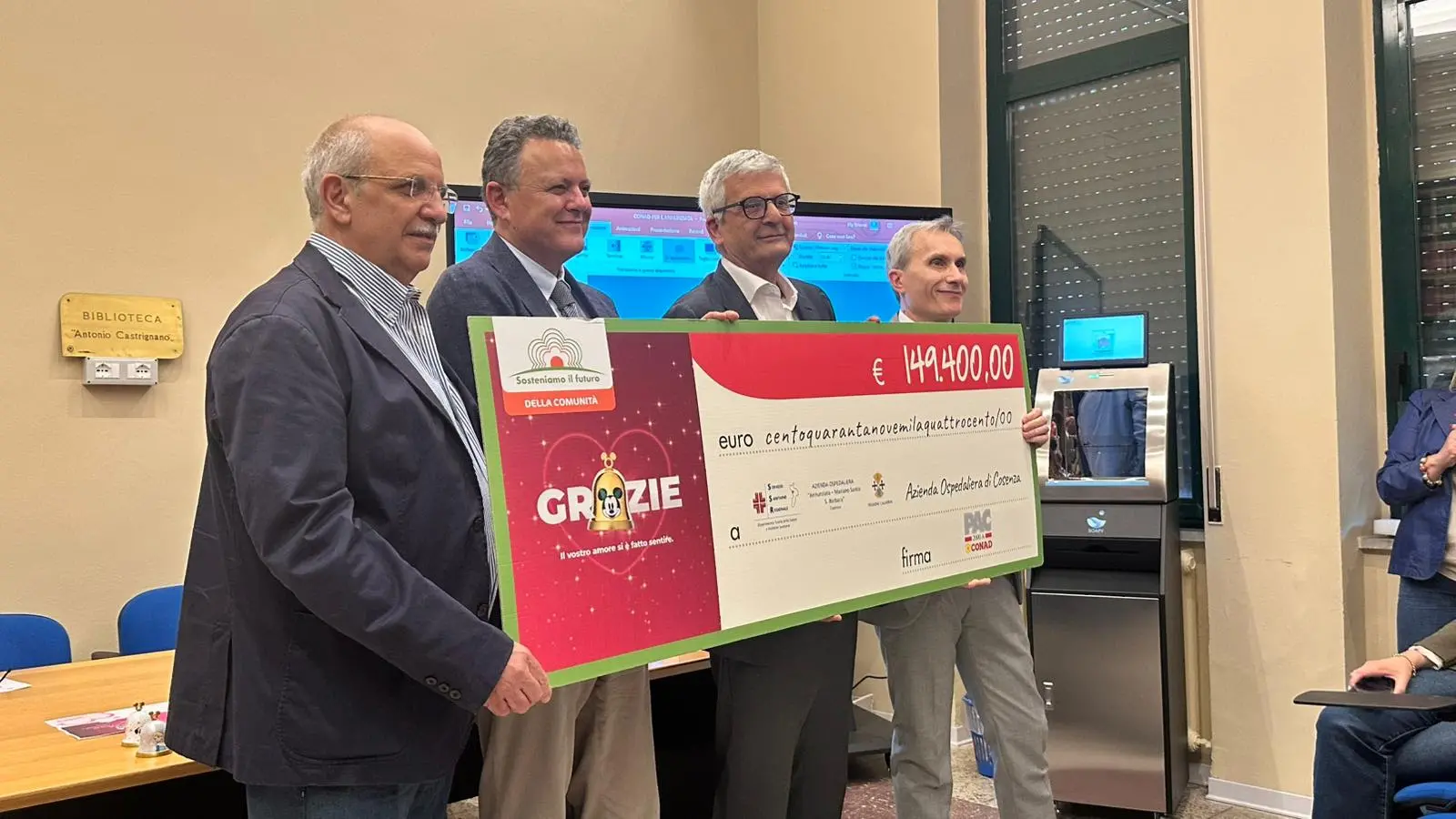 Ospedale di Cosenza, PAC 2000A Conad raccoglie 149mila euro a sostegno del reparto di Maternità\n
