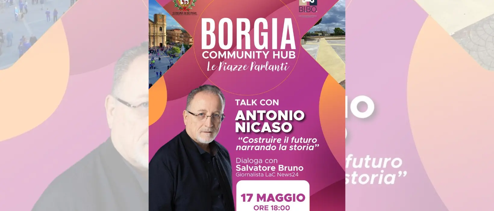 Borgia community hub –\u00A0Le piazze parlanti: Antonio Nicaso inaugura il ciclo di talk d’autore\n