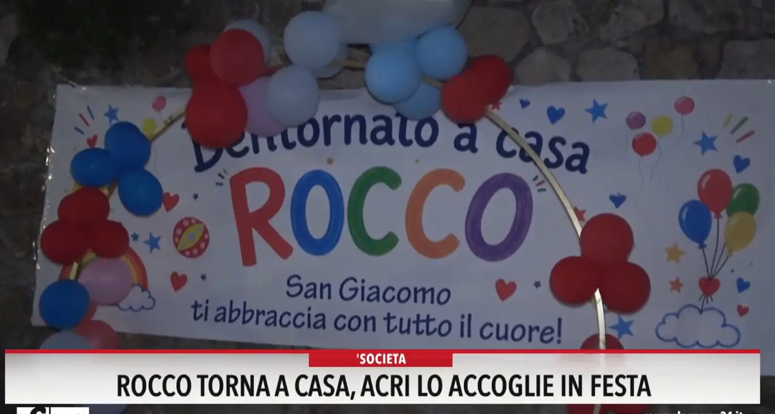 Rocco torna a casa, Acri lo accoglie in festa