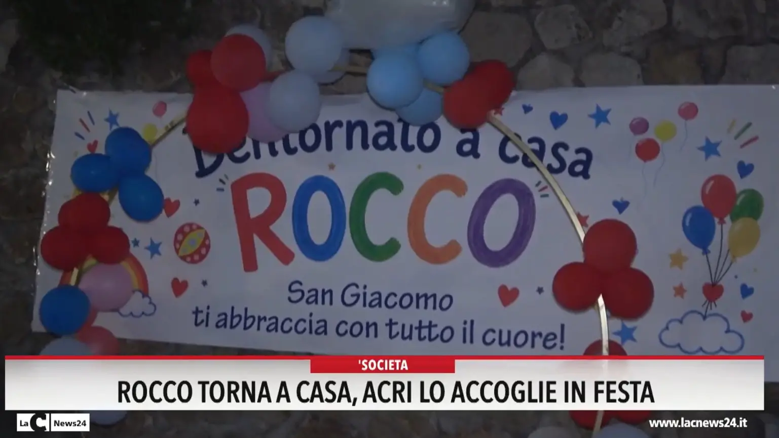 Rocco torna a casa, Acri lo accoglie in festa