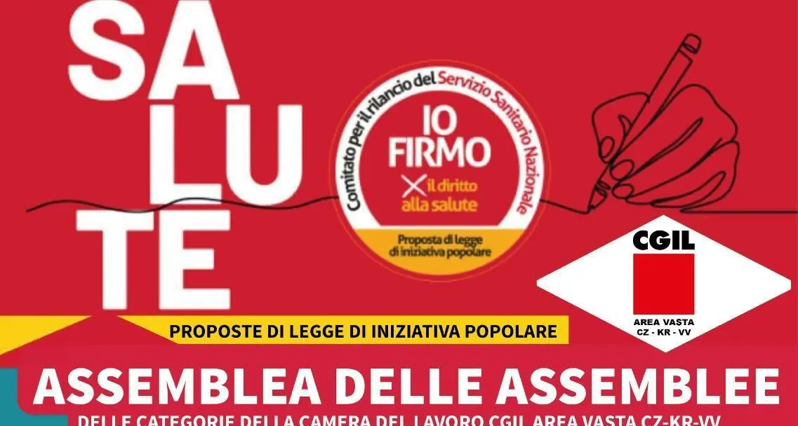 Anche a Catanzaro mobilitazione della Cgil a sostegno delle proposte di legge sul diritto alla salute e al lavoro\n