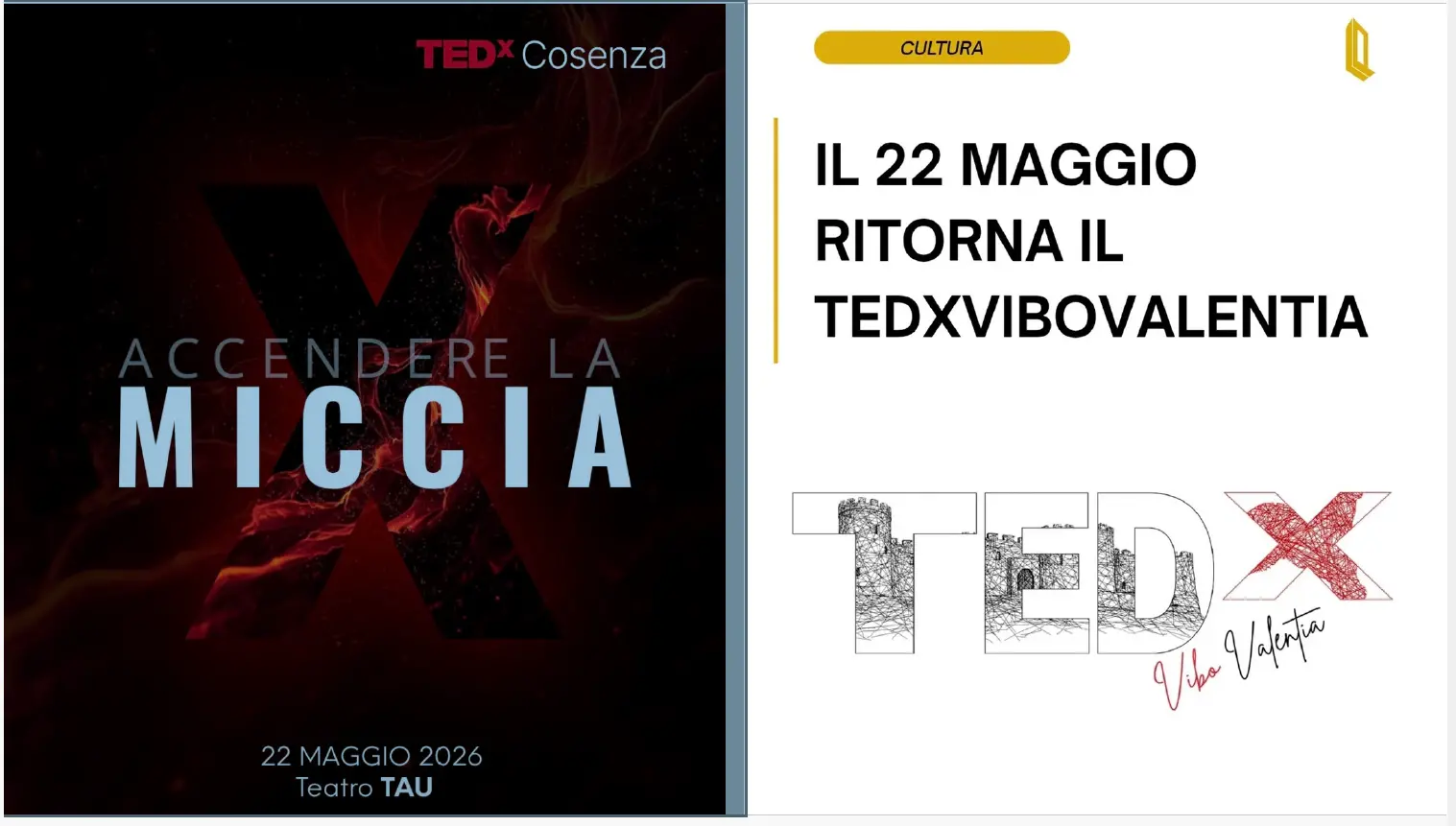 TEDx, la Calabria accende le idee: Cosenza e Vibo Valentia protagoniste il 22 maggio\n