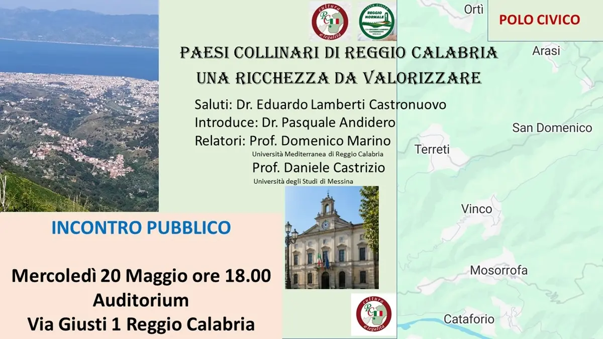 Amministrative Reggio, Andidero:\u00A0«Paesi collinari di Reggio Calabria. Una ricchezza da valorizzare»\n