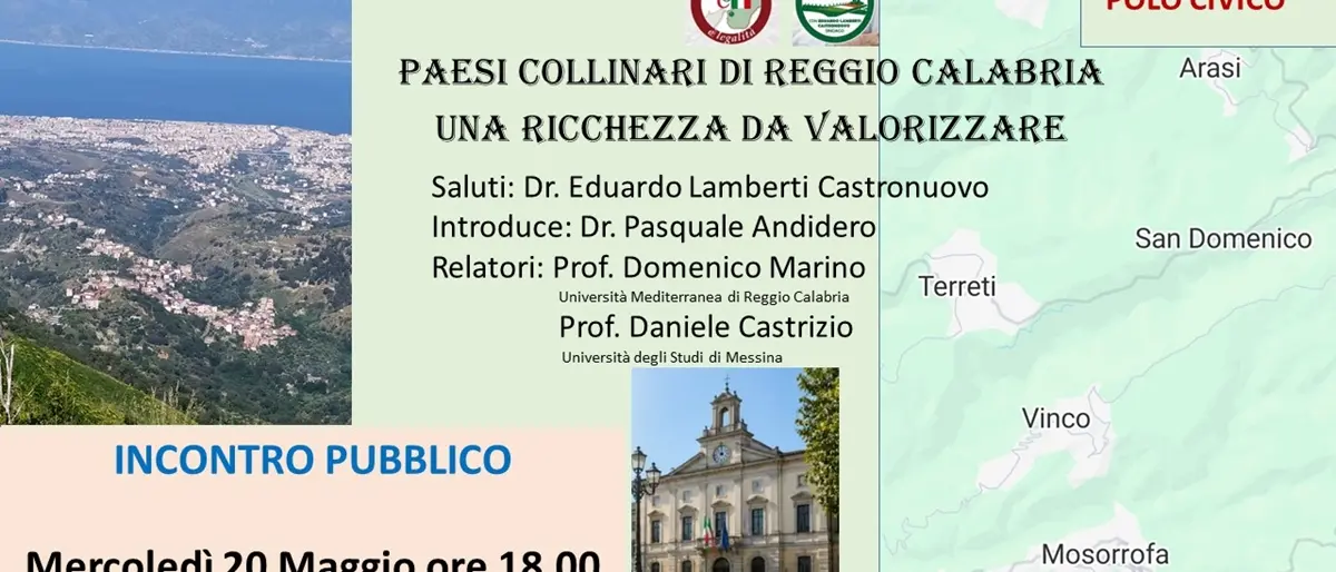 Amministrative Reggio, Andidero:\u00A0«Paesi collinari di Reggio Calabria. Una ricchezza da valorizzare»\n