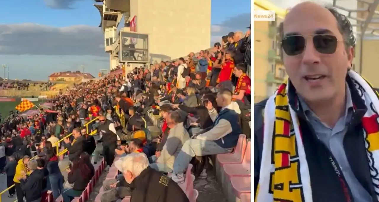 Entusiasmo playoff a Catanzaro,\u00A0sciarpe e bandiere per la partita dell’anno contro il Palermo: «La Calabria è giallorossa»\u00A0\n