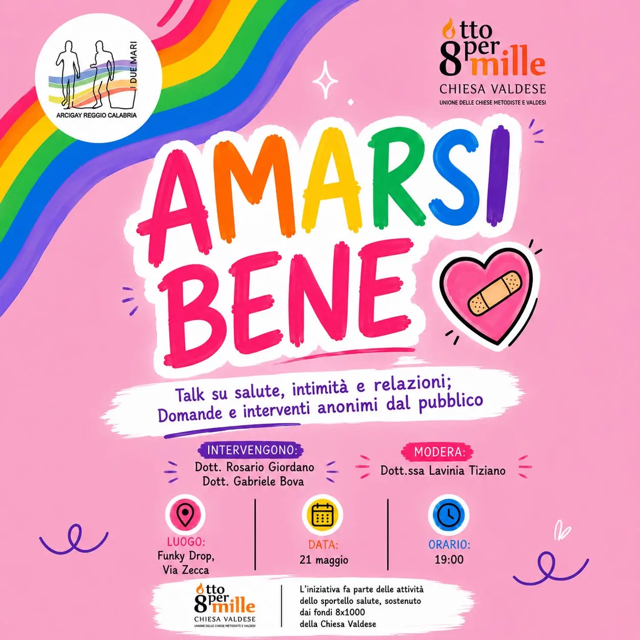 “Amarsi Bene”: Arcigay RC apre il confronto su salute, relazioni e benessere\n