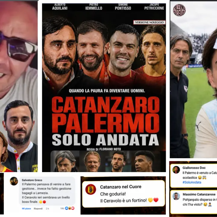 Il Catanzaro stende il Palermo 3-0 e\u00A0il web si scatena tra\u00A0meme\u00A0e sfottò: «Compà\u00A0non succede, ma se succede!»\n