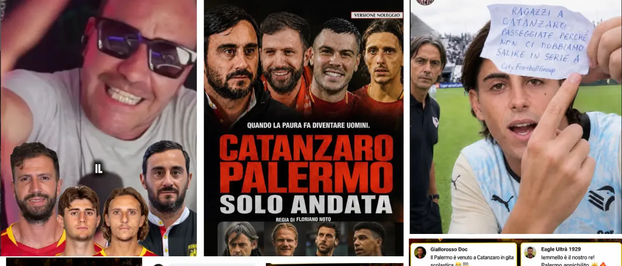 Il Catanzaro stende il Palermo 3-0 e\u00A0il web si scatena tra\u00A0meme\u00A0e sfottò: «Compà\u00A0non succede, ma se succede!»\n