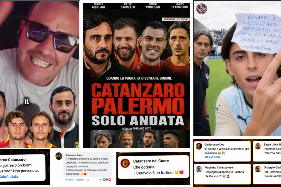 Il Catanzaro stende il Palermo 3-0 e\u00A0il web si scatena tra\u00A0meme\u00A0e sfottò: «Compà\u00A0non succede, ma se succede!»\n
