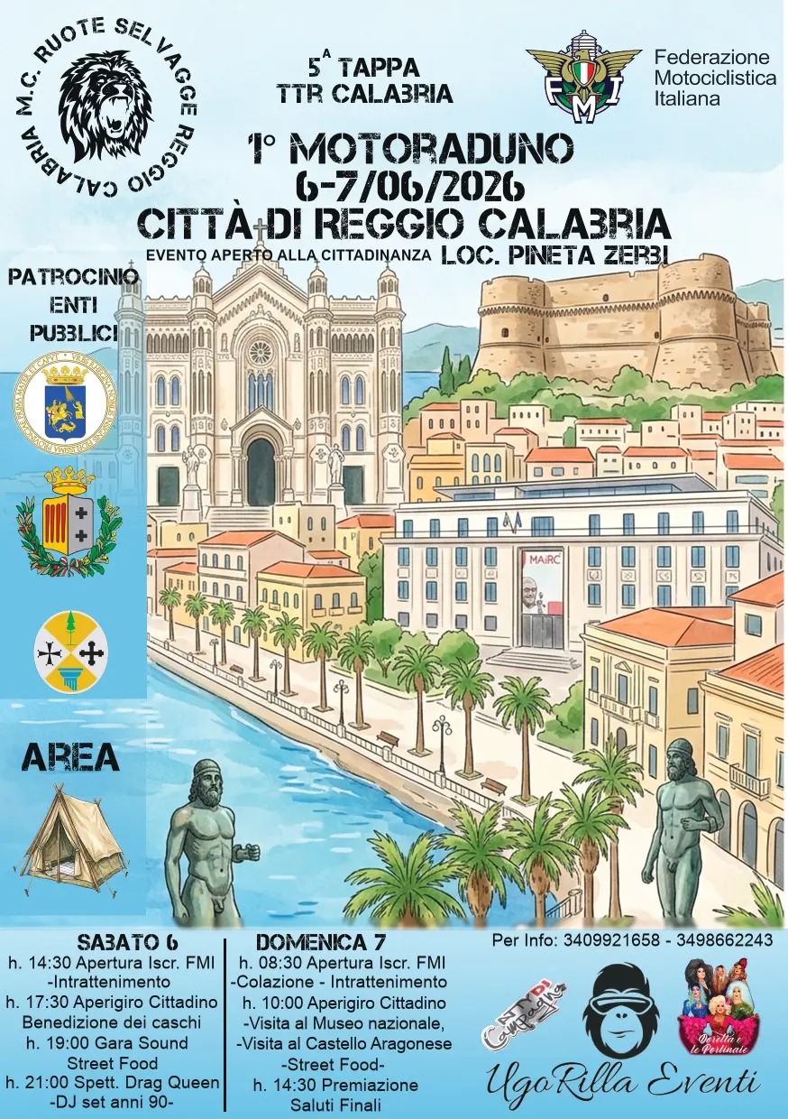 Reggio accende i motori: il 6 e 7 giugno arriva il primo Motoraduno Interregionale alla Pineta Zerbi\n