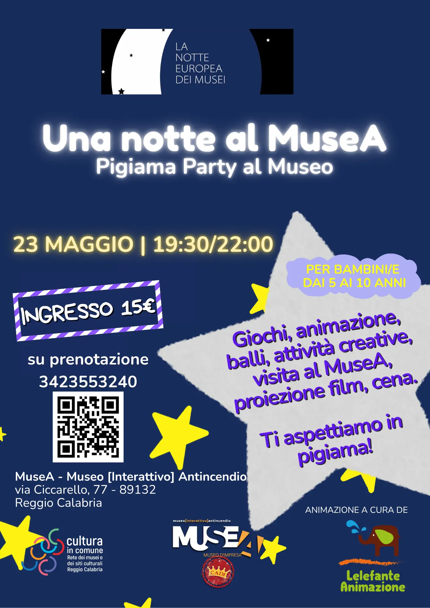 “Una notte al MuseA”, a Reggio Calabria il pigiama party tra giochi, cinema e creatività\n