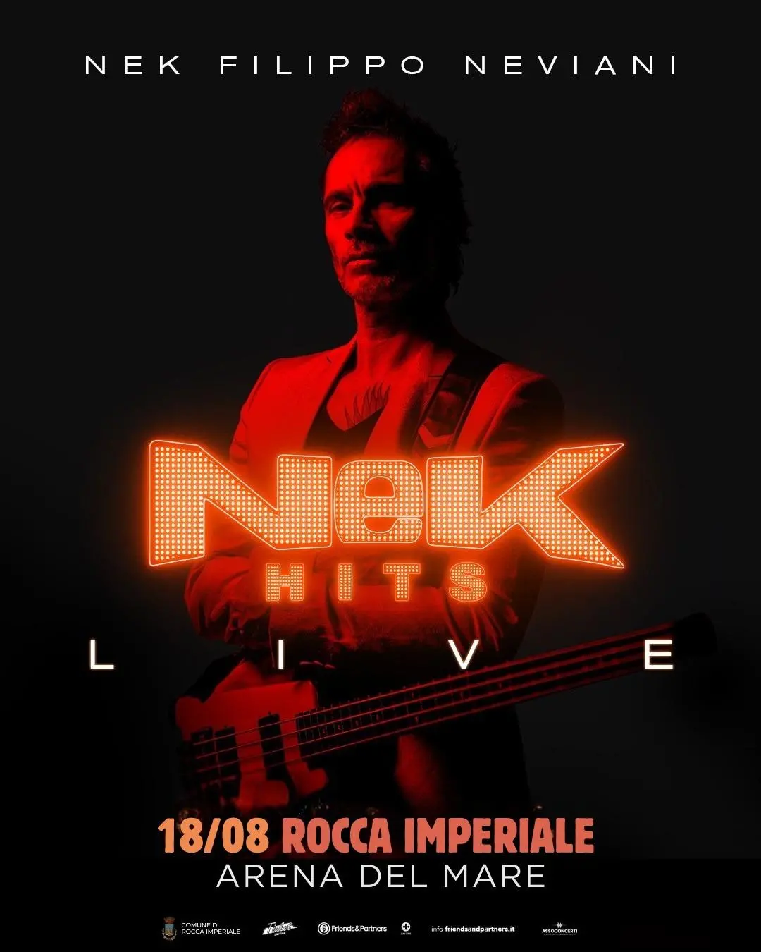 Nek in concerto a Rocca Imperiale: all’Arena del mare porterà i brani più amati di\u00A0trent’anni di carriera\n