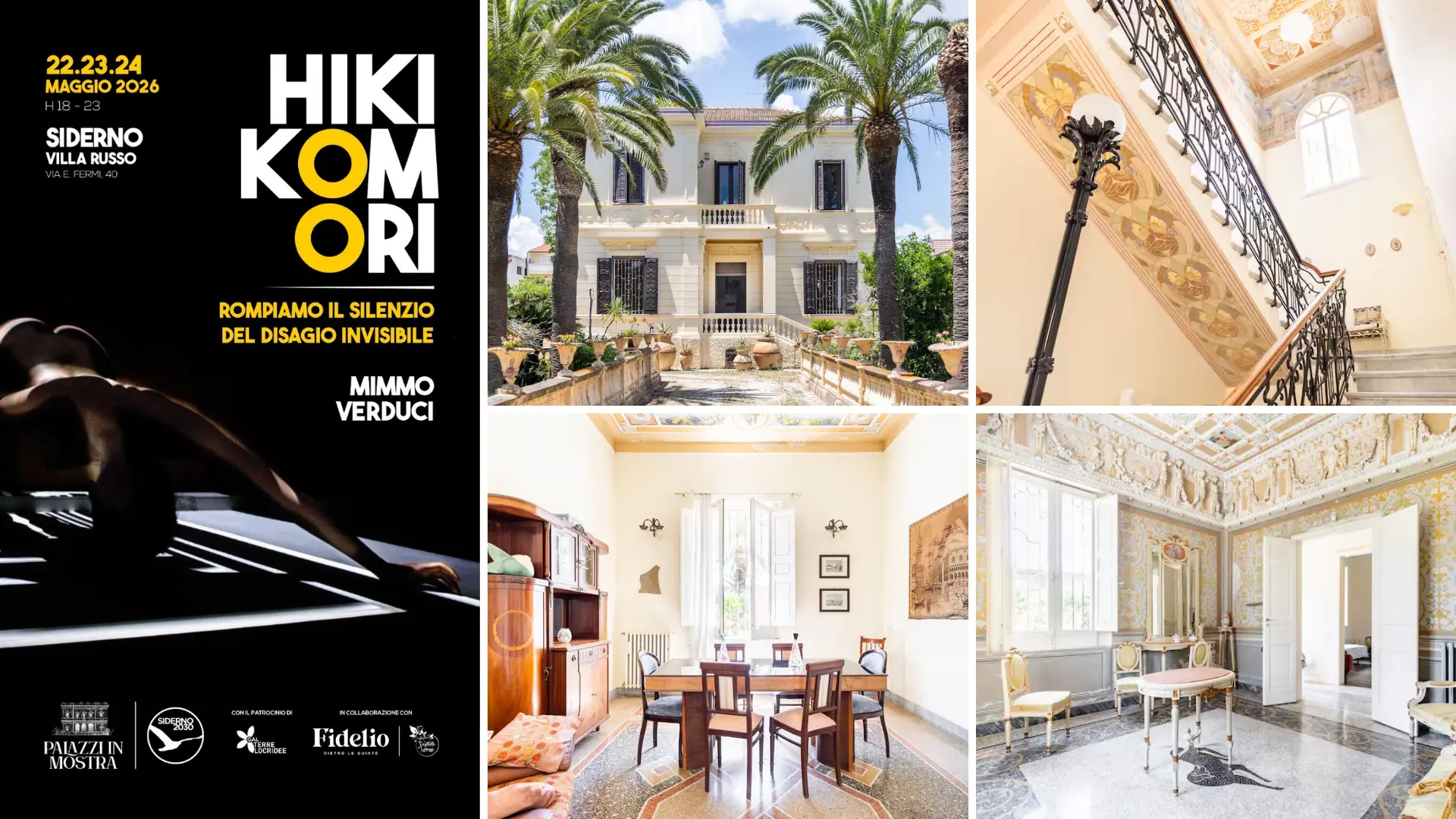 Siderno, “Palazzi in mostra” riapre Villa Russo: tre giorni tra arte, teatro e riflessione sull’Hikikomori\n