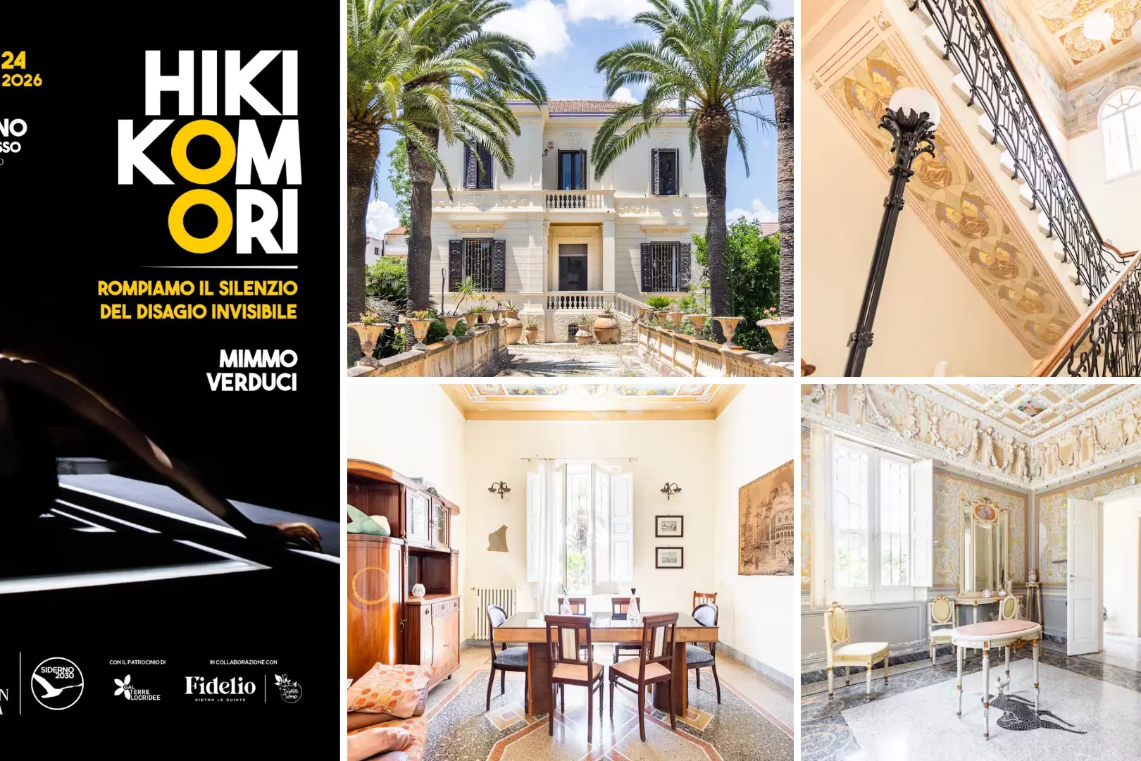 Siderno, “Palazzi in mostra” riapre Villa Russo: tre giorni tra arte, teatro e riflessione sull’Hikikomori\n