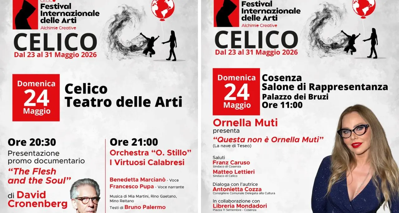 Celico International Arts Festival, taglio del nastro con Ornella Muti e David Cronenberg\n