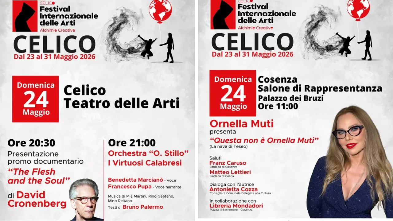 Celico International Arts Festival, taglio del nastro con Ornella Muti e David Cronenberg\n