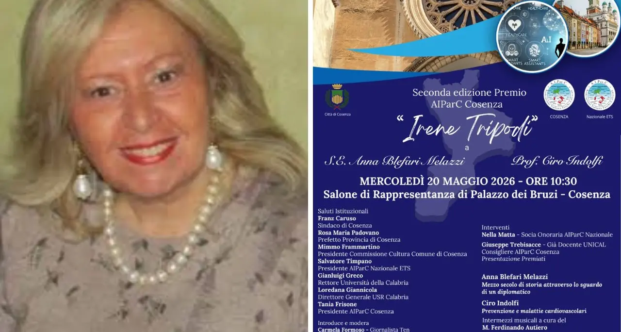 Premio AIParC Cosenza “Irene Tripodi” all’ambasciatrice Anna Blefari Melazzi e al cardiologo Ciro Indolfi\n