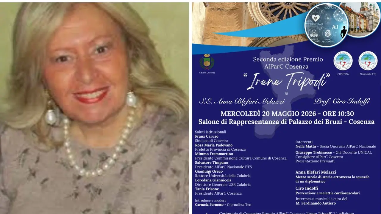 Premio AIParC Cosenza “Irene Tripodi” all’ambasciatrice Anna Blefari Melazzi e al cardiologo Ciro Indolfi\n
