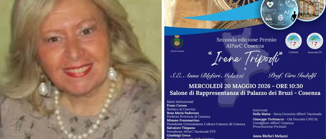 Premio AIParC Cosenza “Irene Tripodi” all’ambasciatrice Anna Blefari Melazzi e al cardiologo Ciro Indolfi