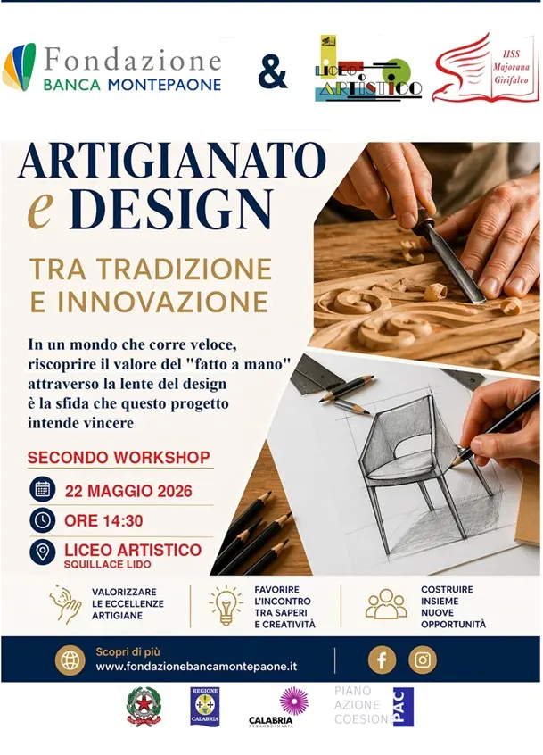 Artigianato e Design: il futuro della tradizione fa tappa al Liceo Artistico di Squillace\n