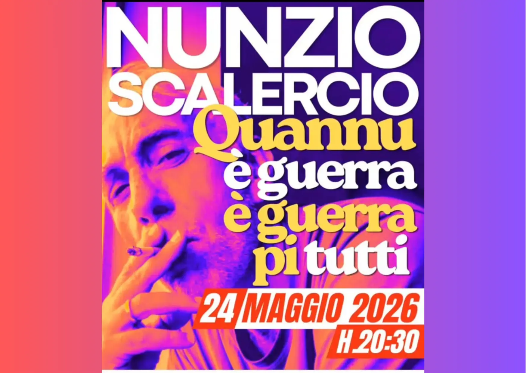 Nunzio Scalercio porta in scena le guerre quotidiane: «Siamo tutti nel mirino, tanto vale riderci su»\n