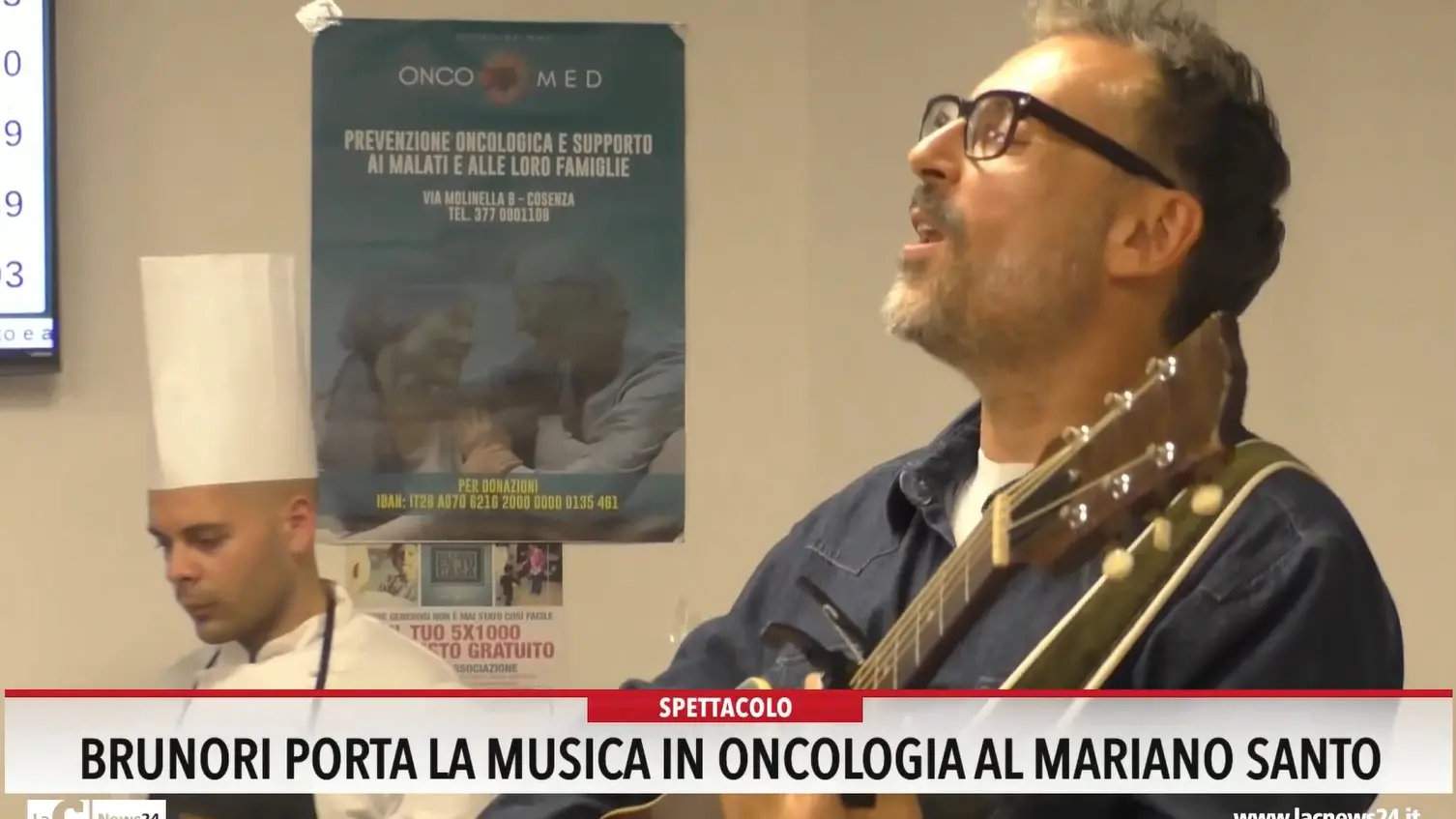 Brunori porta la musica in oncologia al Mariano Santo