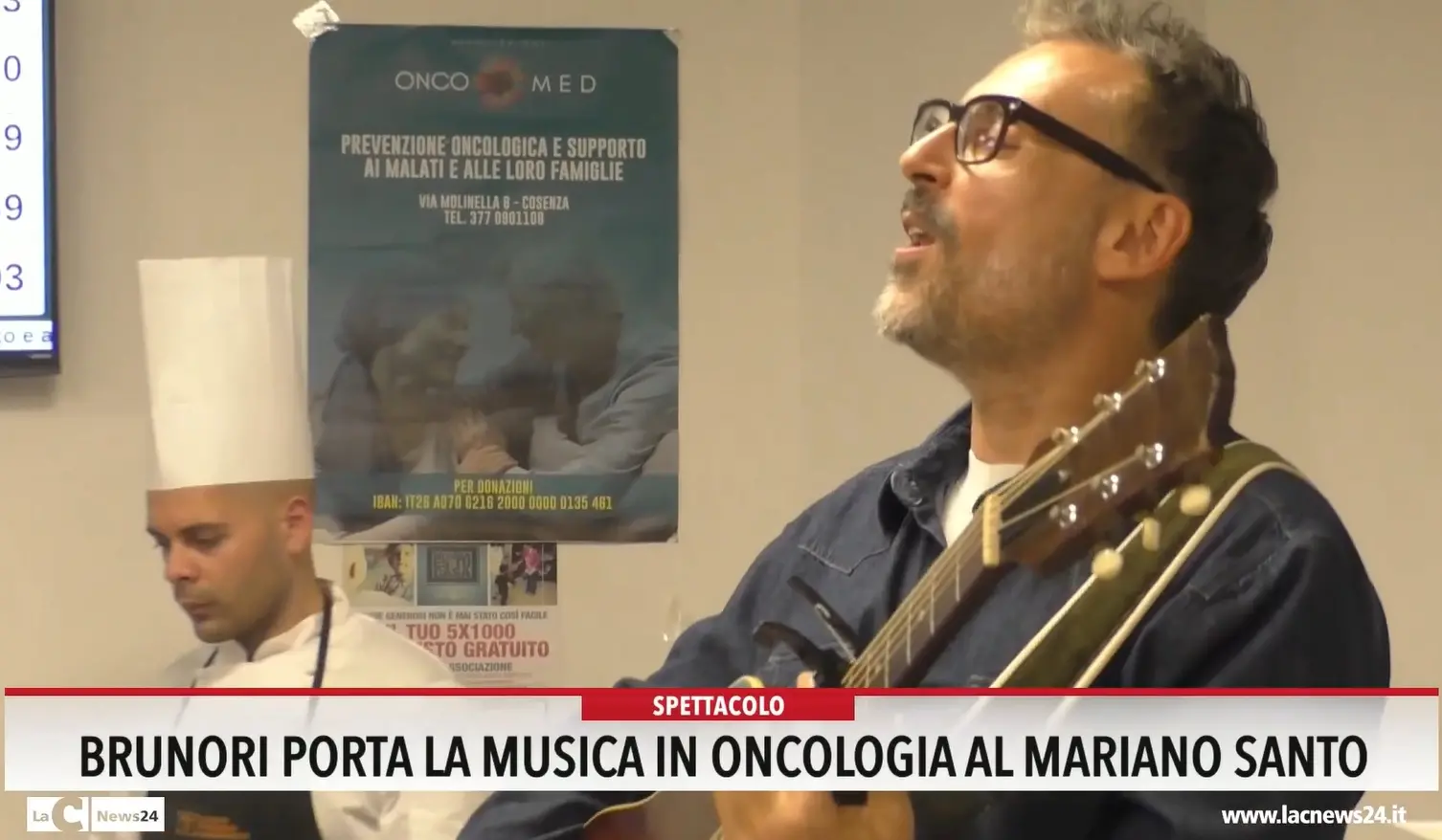Brunori porta la musica in oncologia al Mariano Santo