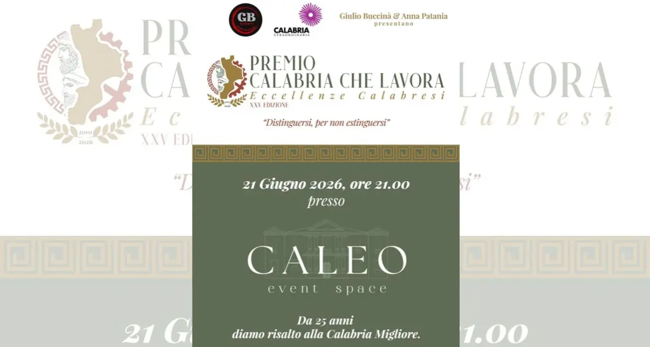 Premio Calabria che Lavora 2026, nozze d’argento per la XXV edizione dedicata alle eccellenze calabresi\n