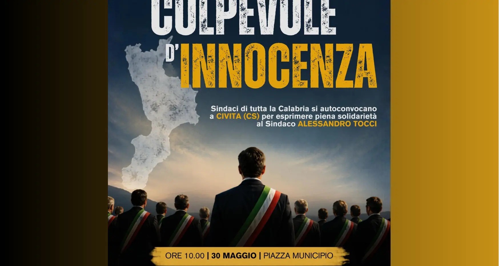 “Colpevole d’innocenza”: i sindaci calabresi si mobilitano per Alessandro Tocci dopo la sentenza sul Raganello\n