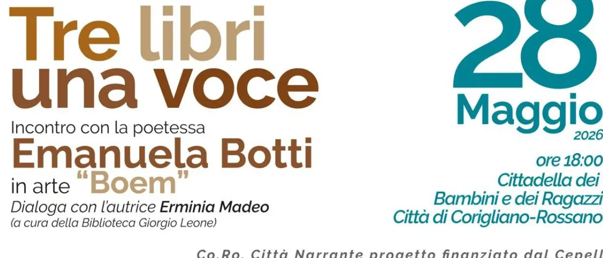 Tre libri, una voce: Emanuela Botti porta la poesia a Corigliano Rossano\n