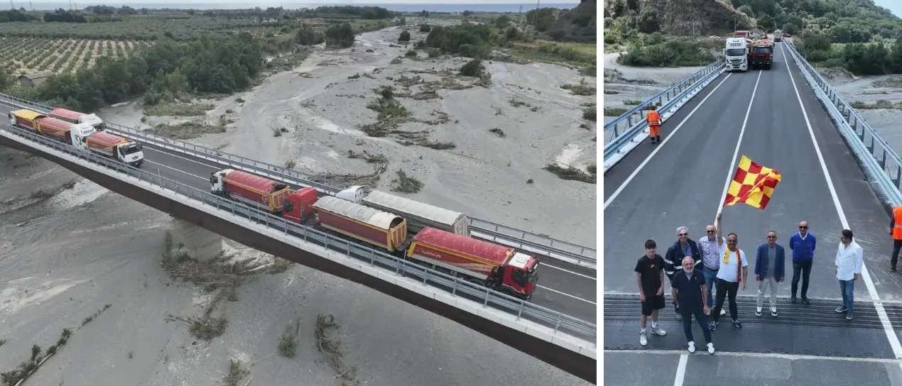 Prova di carico per il nuovo ponte sul Savuto, si avvicina la riapertura della sp 163/1 a Nocera Terinese\n